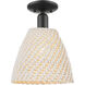 Downtown Urban Natural Ballston Dome 1 Light 9 inch Matte Black Semi-Flush Mount Ceiling Light