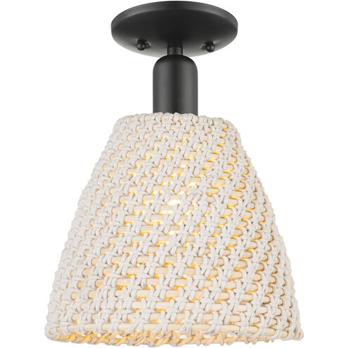 Downtown Urban Natural Ballston Dome 1 Light 9 inch Matte Black Semi-Flush Mount Ceiling Light