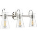 Camellia 3 Light 22 inch Polished Nickel Vanity Light Wall Light