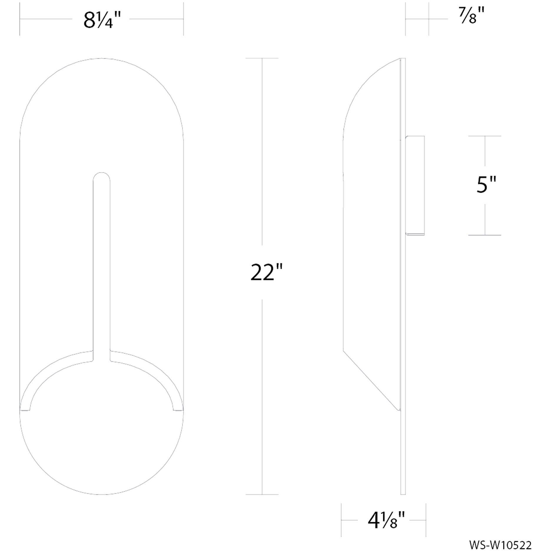 Clog LED 22 inch Bassalt Stone and Black Outdoor Wall Lighting in 3500K