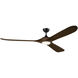 Mylo 80 inch Satin Black with Aged Walnut Blades Ceiling Fan