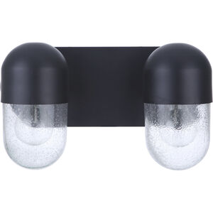 Pill 2 Light 13.75 inch Flat Black Vanity Light Wall Light