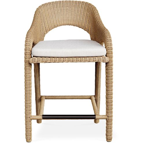 Kavali 38 inch Natural Honey and Oyster White Outdoor Counter Stool