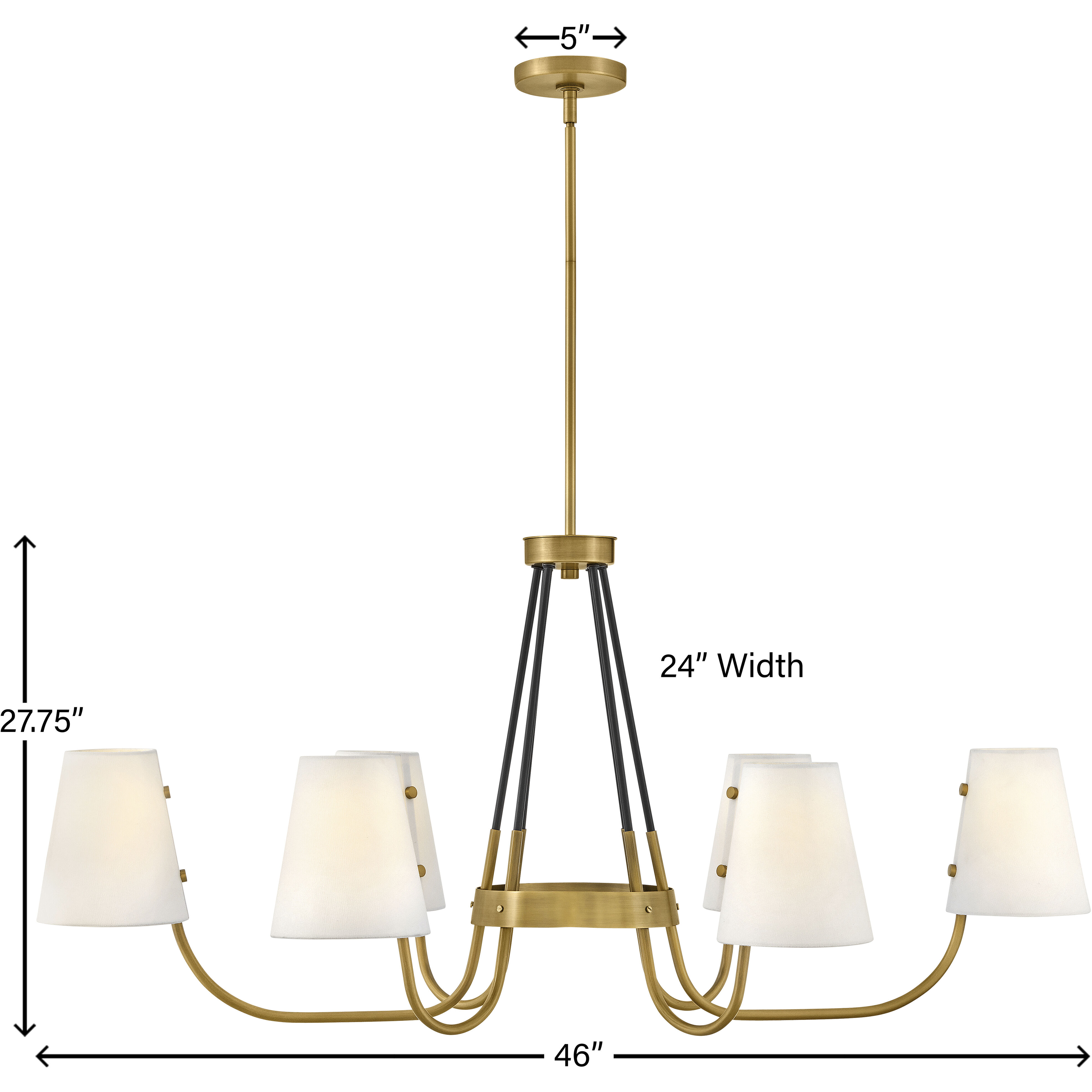 Aston 46.06 inch Heritage Brass Indoor Linear Chandelier Ceiling Light