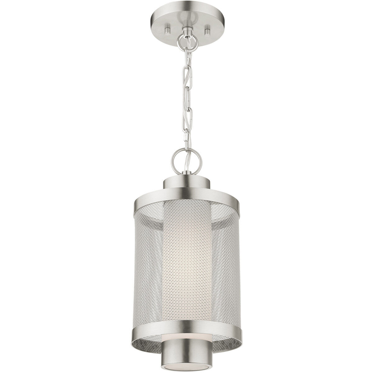 Nottingham 1 Light 9 inch Brushed Nickel Outdoor Pendant Lantern