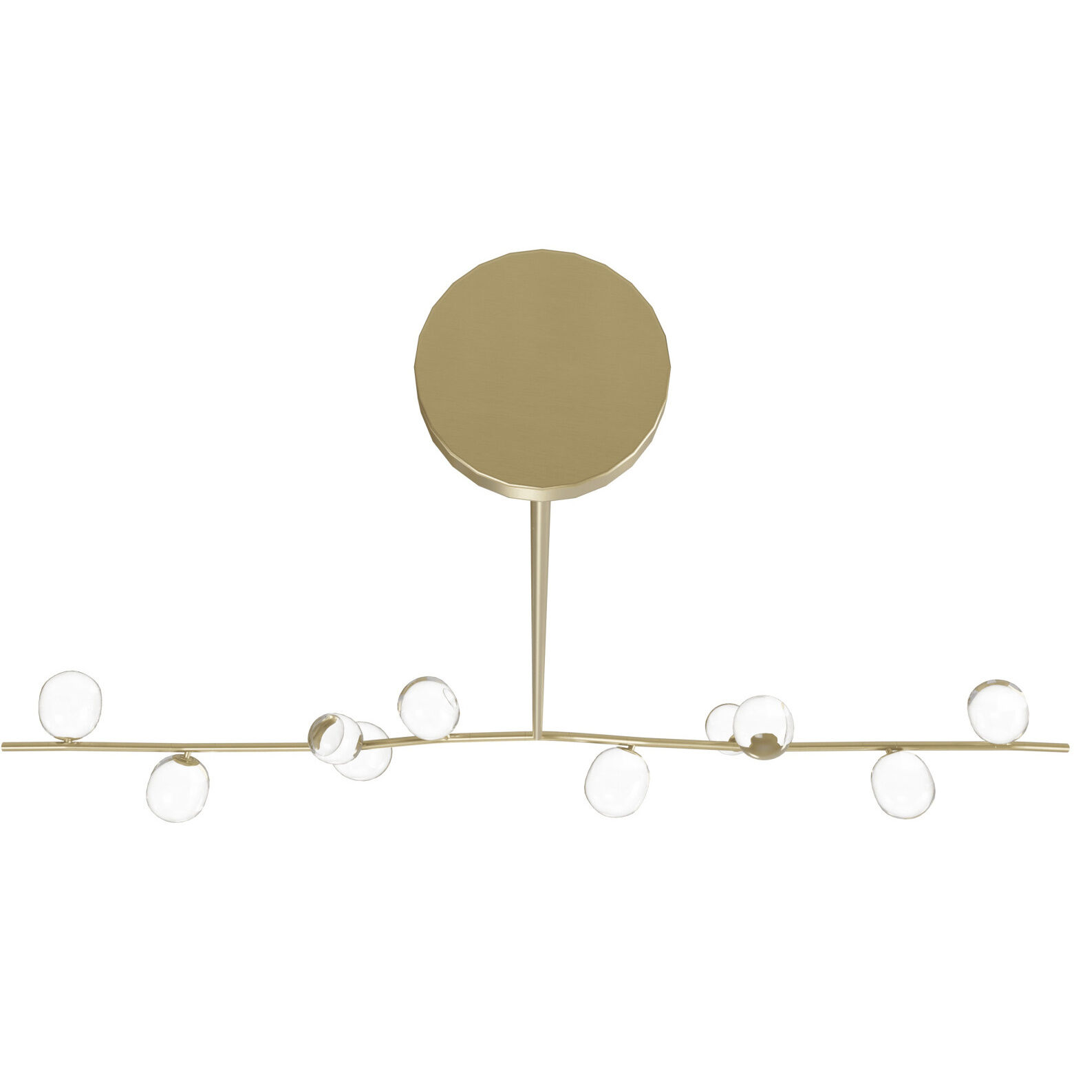 Hampton LED 10 inch Brushed Brass Chandelier Ceiling Light in Clear Glass