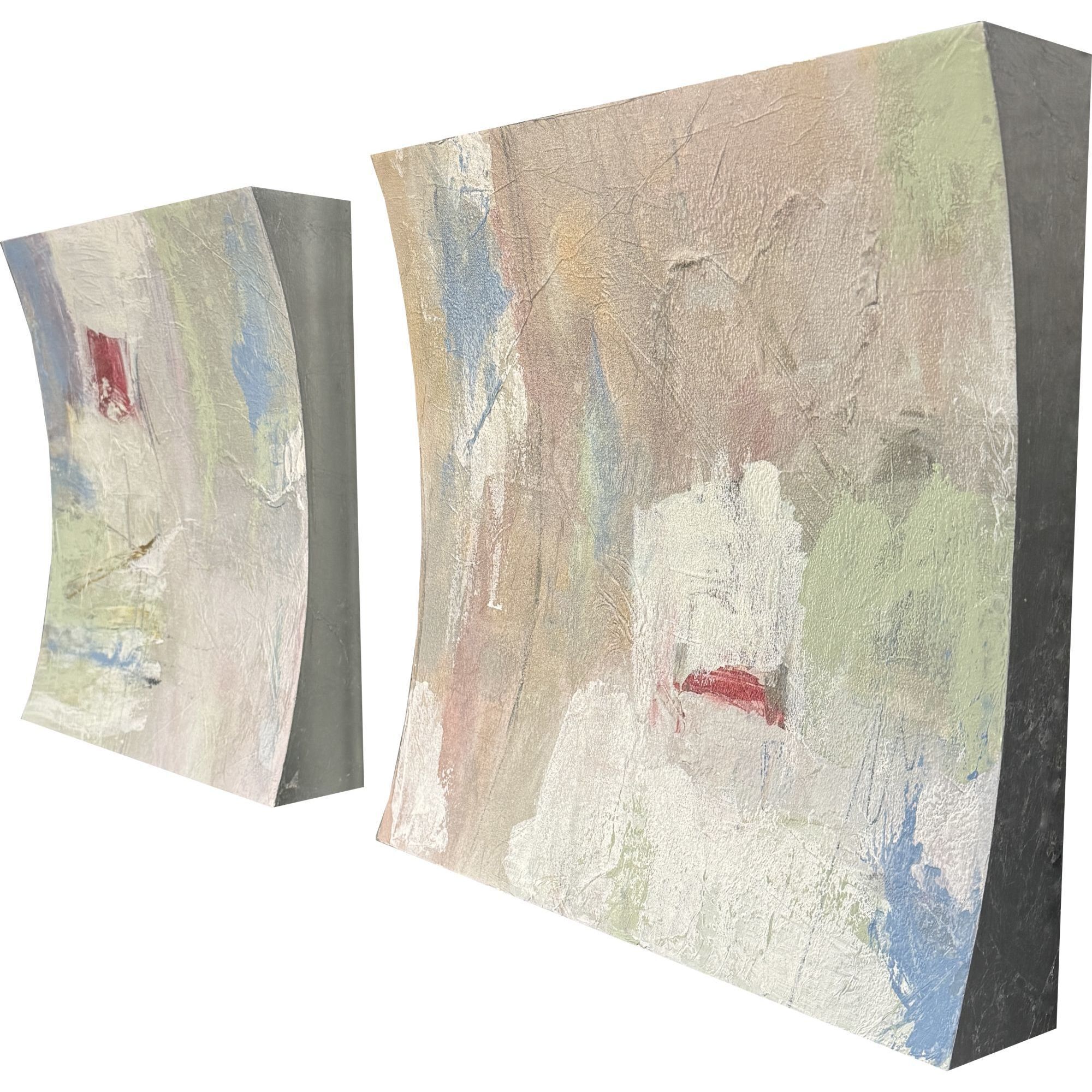 Finding Peace Pink and Blue and Green and White Wall Sculpture, The Studio