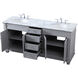 Wesley 72 X 21.5 X 35 inch Grey Vanity Sink Set in Gray