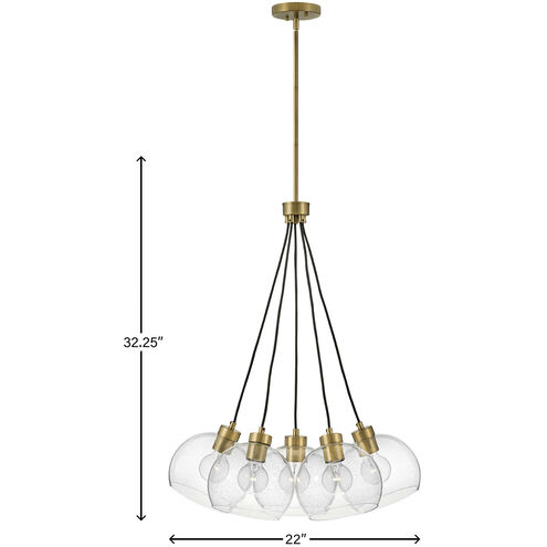 Rumi LED 22 inch Lacquered Brass Pendant Ceiling Light, Cluster
