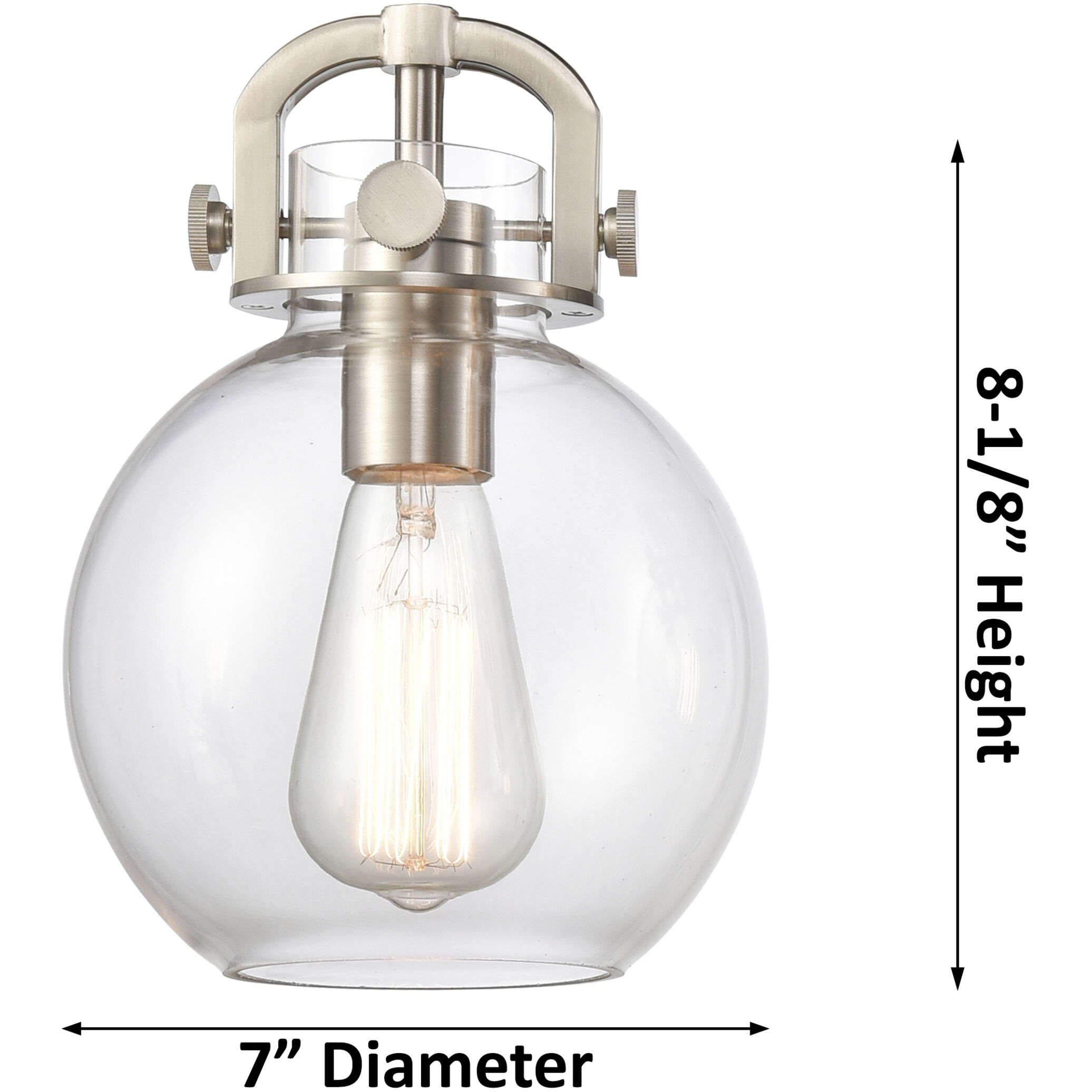 Newton Sphere 3 Light 27 inch Satin Nickel Bath Vanity Light Wall Light in Clear Glass