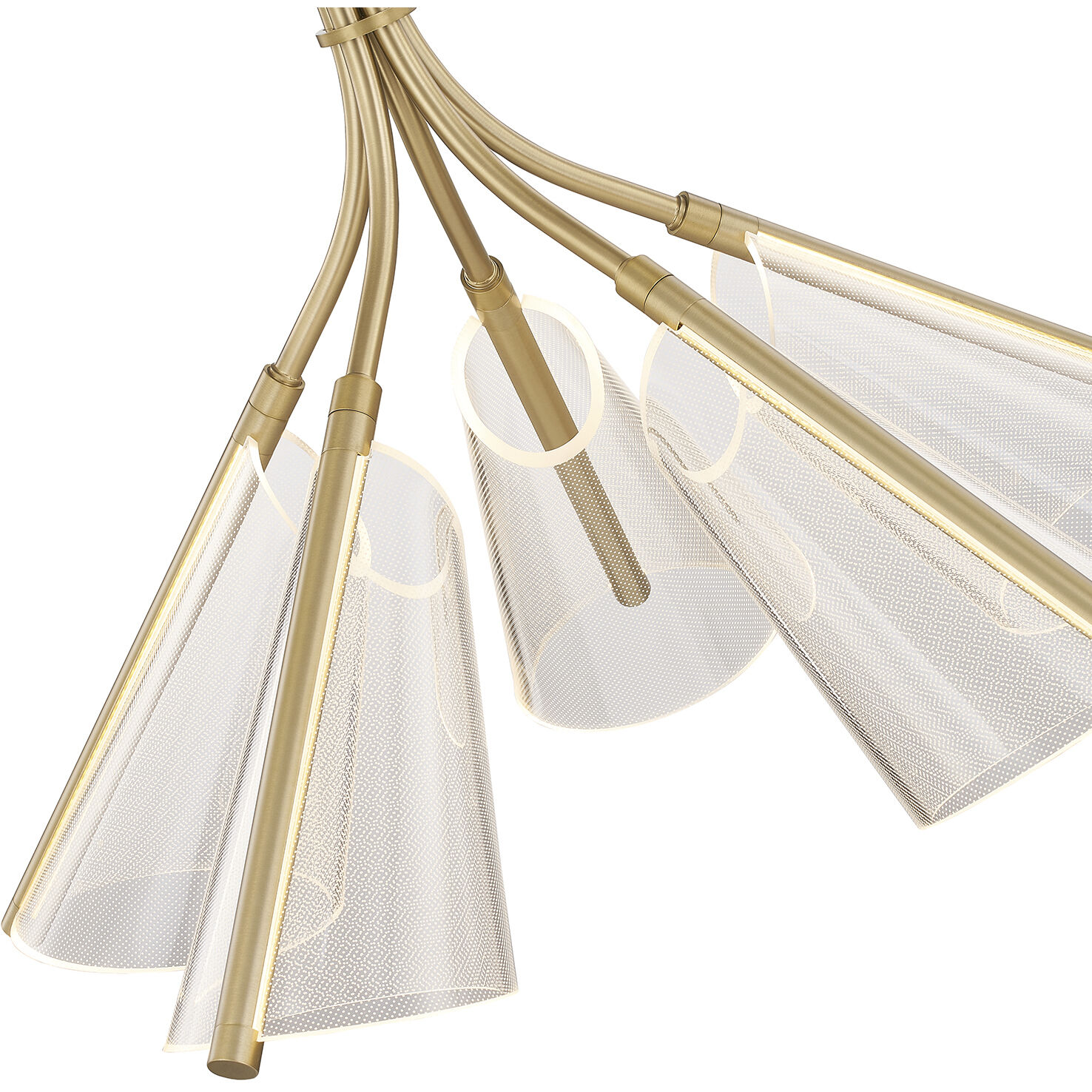 Mulberry LED 26.88 inch Brushed Gold/Light Guide Chandelier Ceiling Light