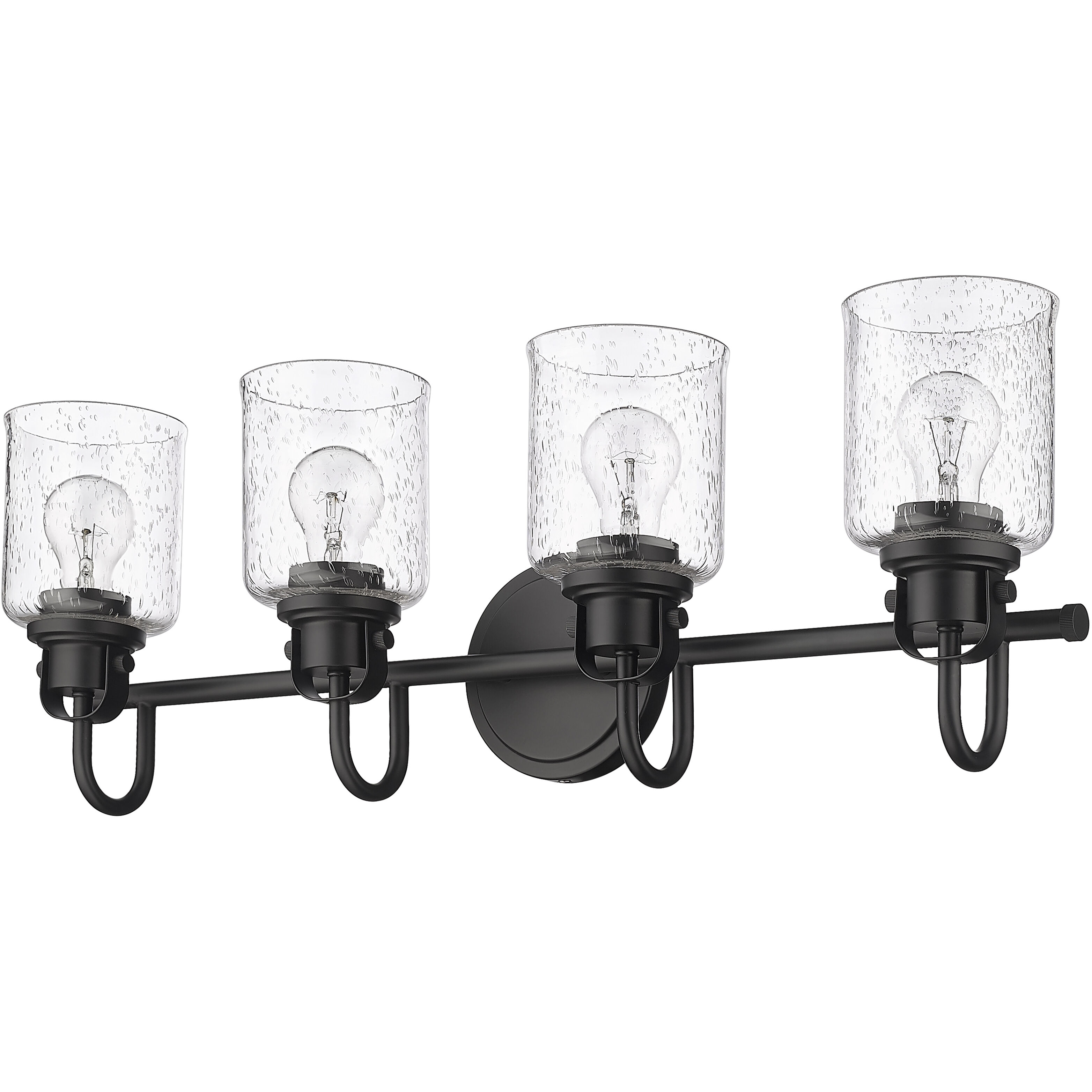 Kinsley 4 Light 28 inch Matte Black Vanity Wall Light