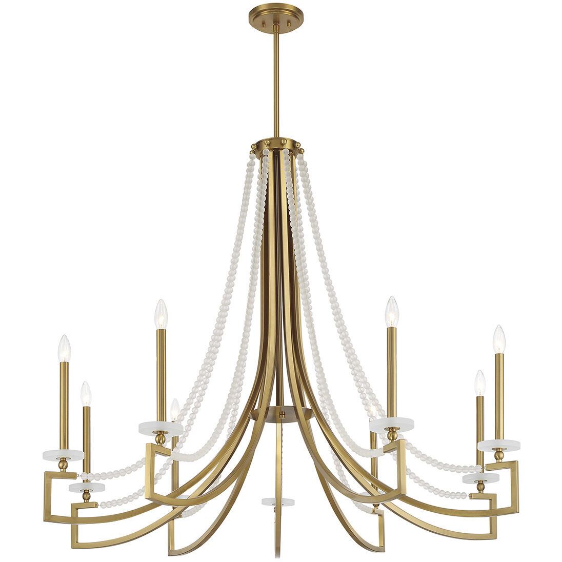Helen 9 Light 50 inch Warm Brass Chandelier Ceiling Light