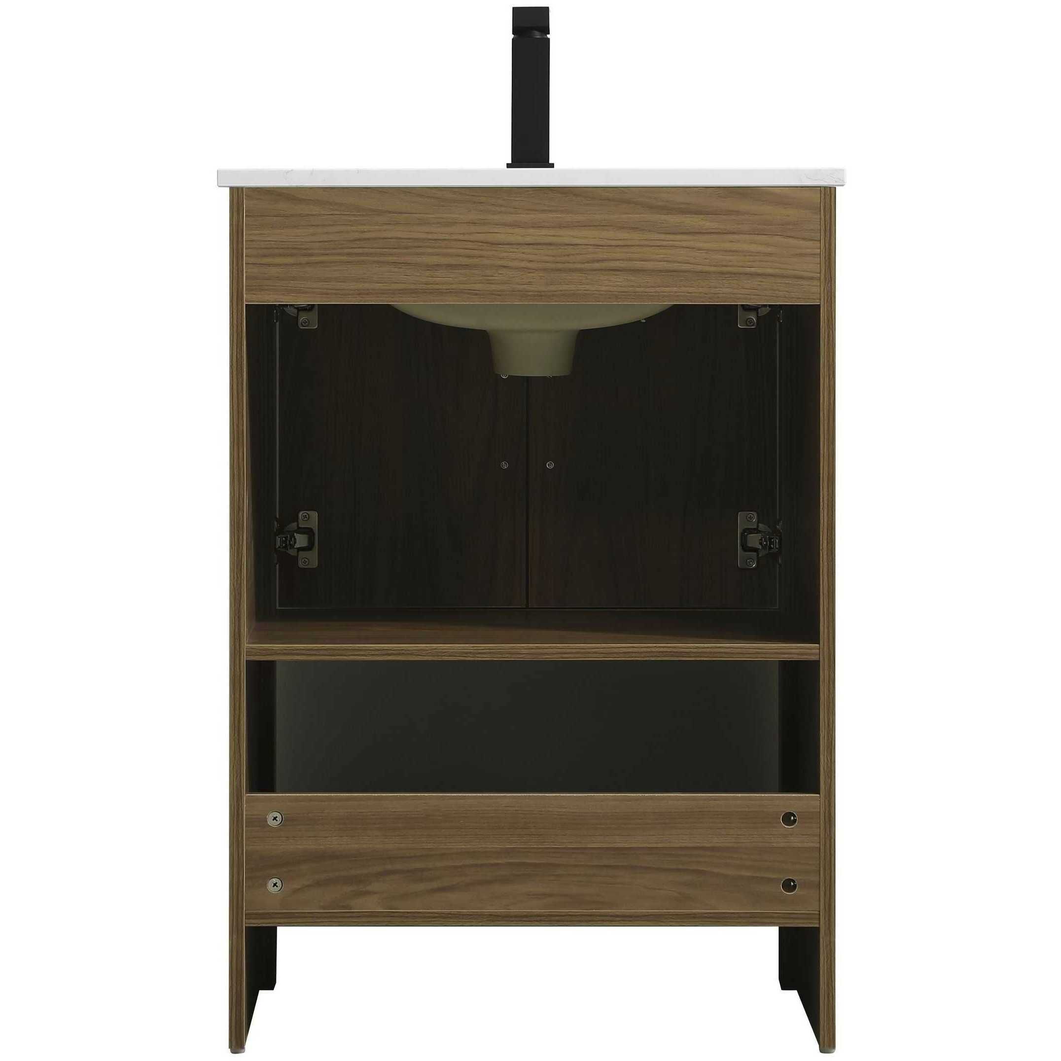 Ira 24 X 34 inch Walnut Brown Bathroom Vanity Cabinet