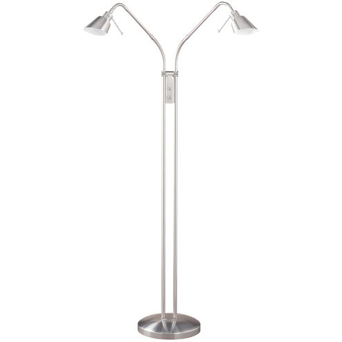 Oslo Twins 55 inch 50.00 watt Satin Nickel Floor Lamp Portable Light in 2