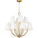 C&M by Chapman & Myers Marina 12 Light 30 inch Burnished Brass Chandelier Ceiling Light