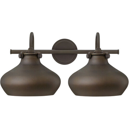 Congress 2 Light 21 inch Oil Rubbed Bronze Bath Light Wall Light, Retro Glass