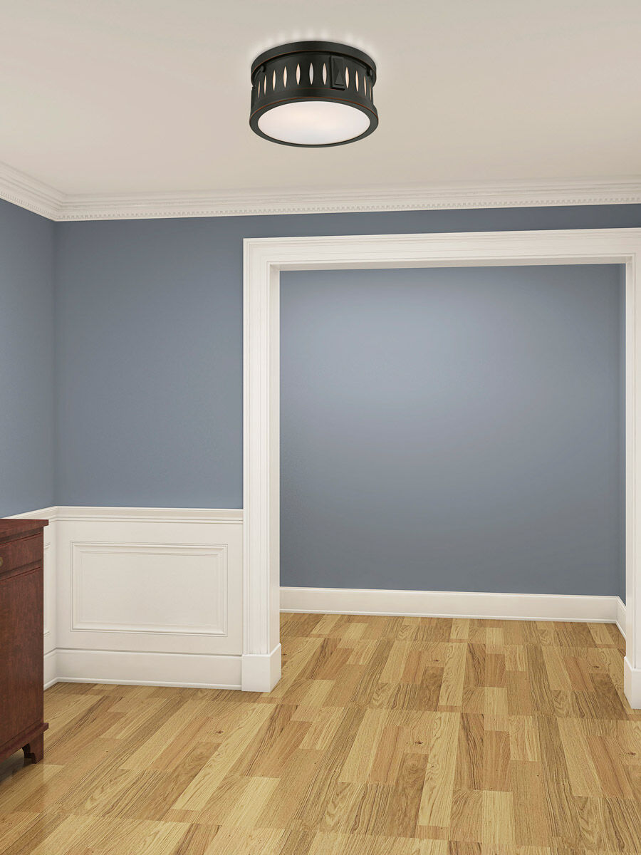 Vista 2 Light 10 inch Olde Bronze Flush Mount Ceiling Light