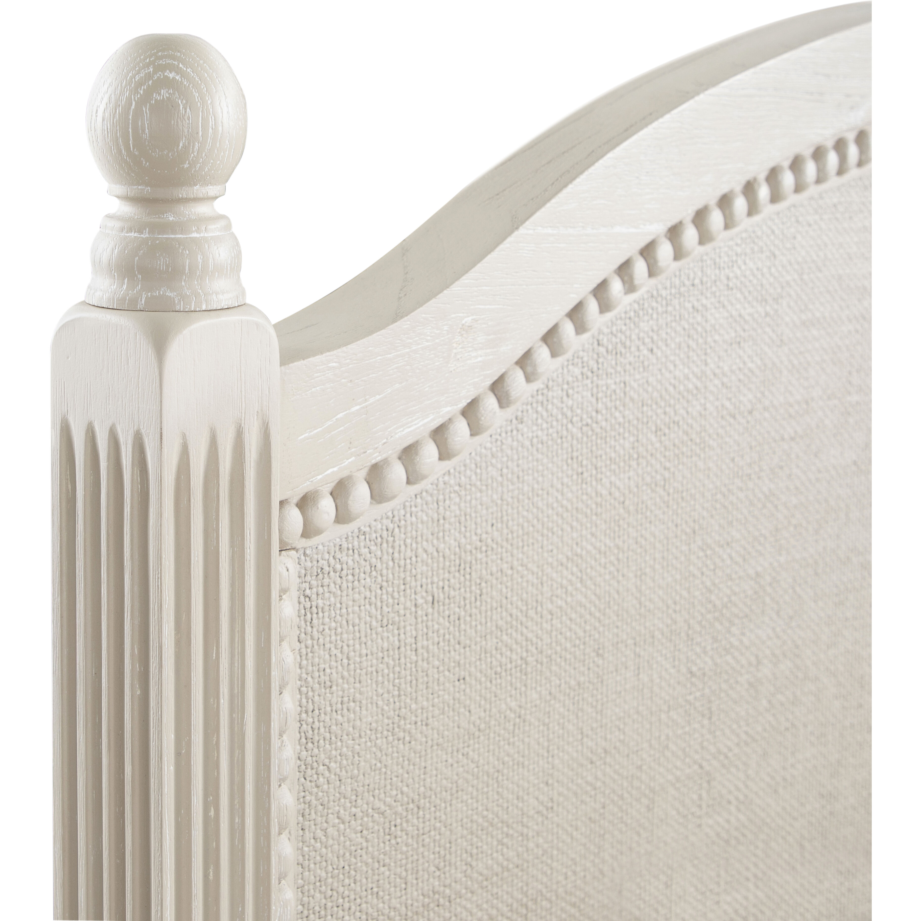 Caroline Cerused White Twin Bed