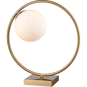 Polk 15 inch 40.00 watt Aged Brass Table Lamp Portable Light, Round