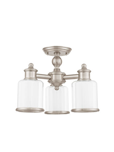 Middlebush 3 Light 16 inch Brushed Nickel Convertible Mini Chandelier/Ceiling Mount Ceiling Light