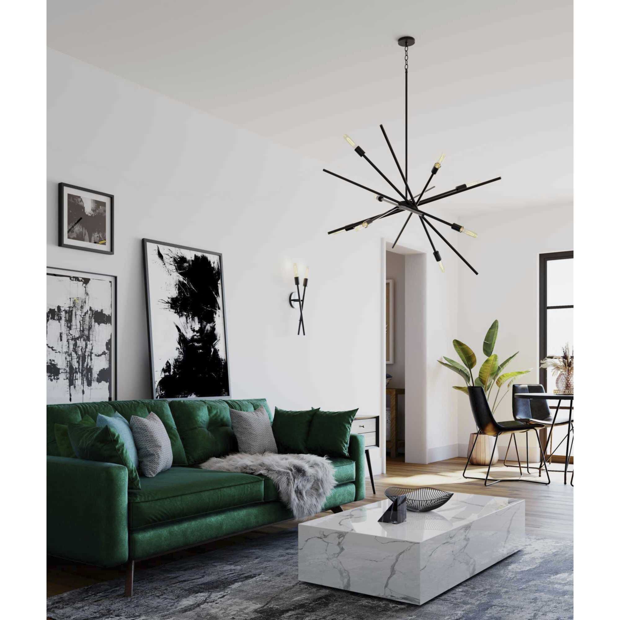Astra 8 Light 42.38 inch Matte Black Chandelier Ceiling Light, Design Series