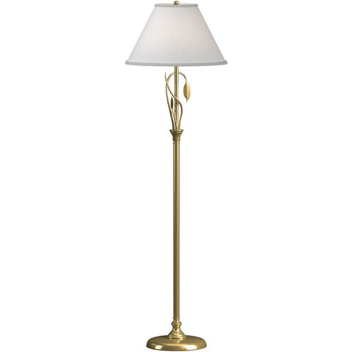 Forged Leaves and Vase 56 inch 150 watt Modern Brass Floor Lamp Portable Light in Natural Anna