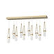 Link 10 Light 44.5 inch Modern Brass Pendant Ceiling Light in Clear Bubble, Rectangular