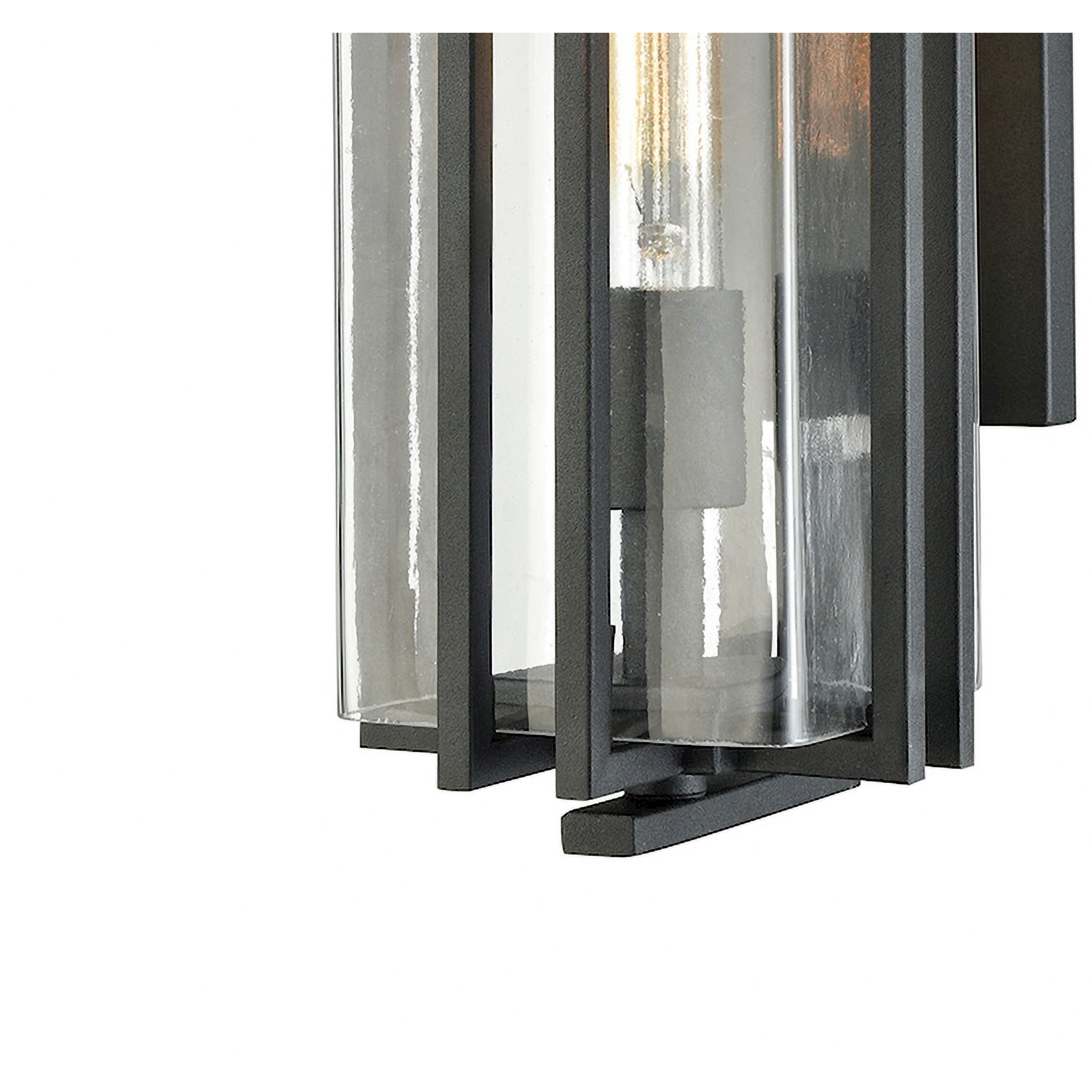 Croftwell 1 Light 15 inch Textured Matte Black Outdoor Wall Sconce