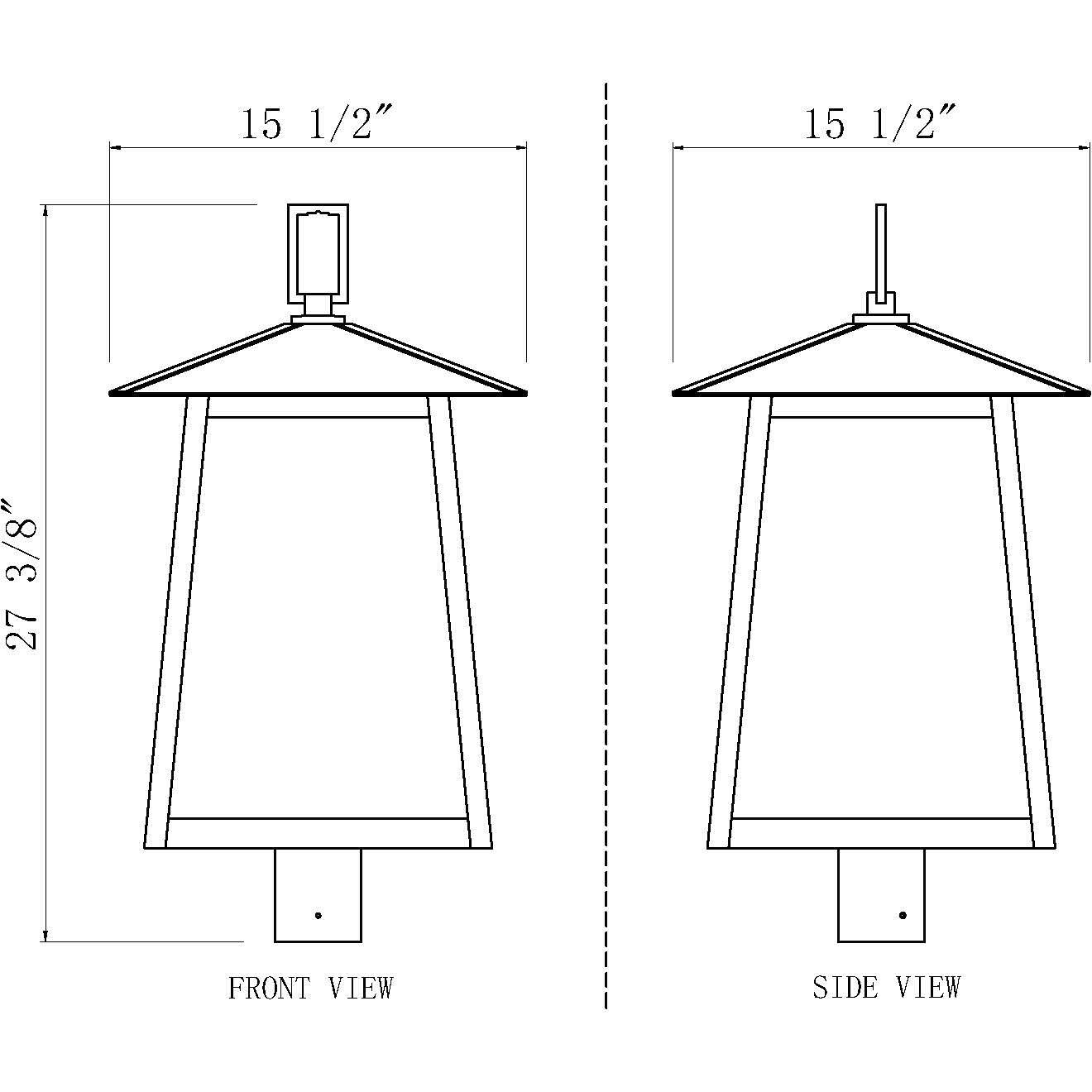 Rainer 5 Light 27.5 inch Black Outdoor Post Mounted Fixture in G9