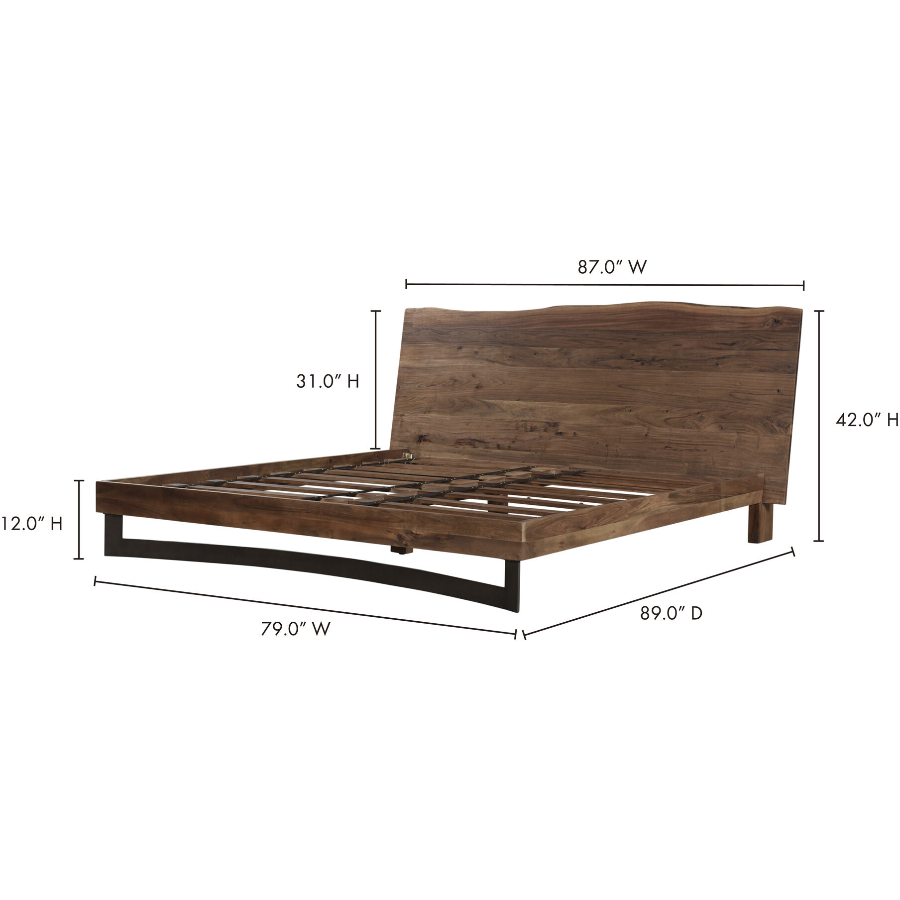 Bent Natural Bed, King