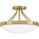 Gus 3 Light 14.5 inch Gold Semi-Flush Mount Ceiling Light, Medium