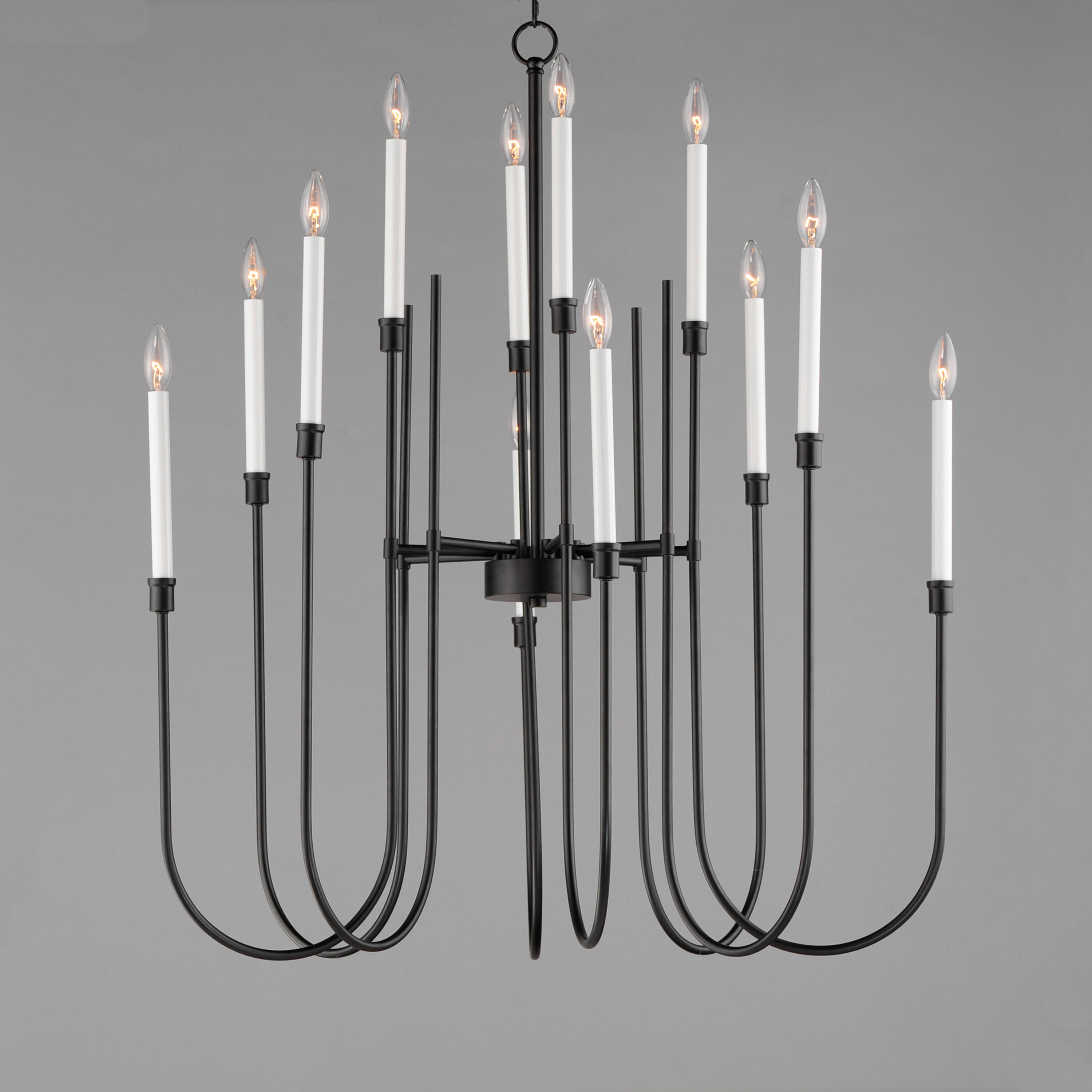 Tux 12 Light 36 inch Black Chandelier Ceiling Light