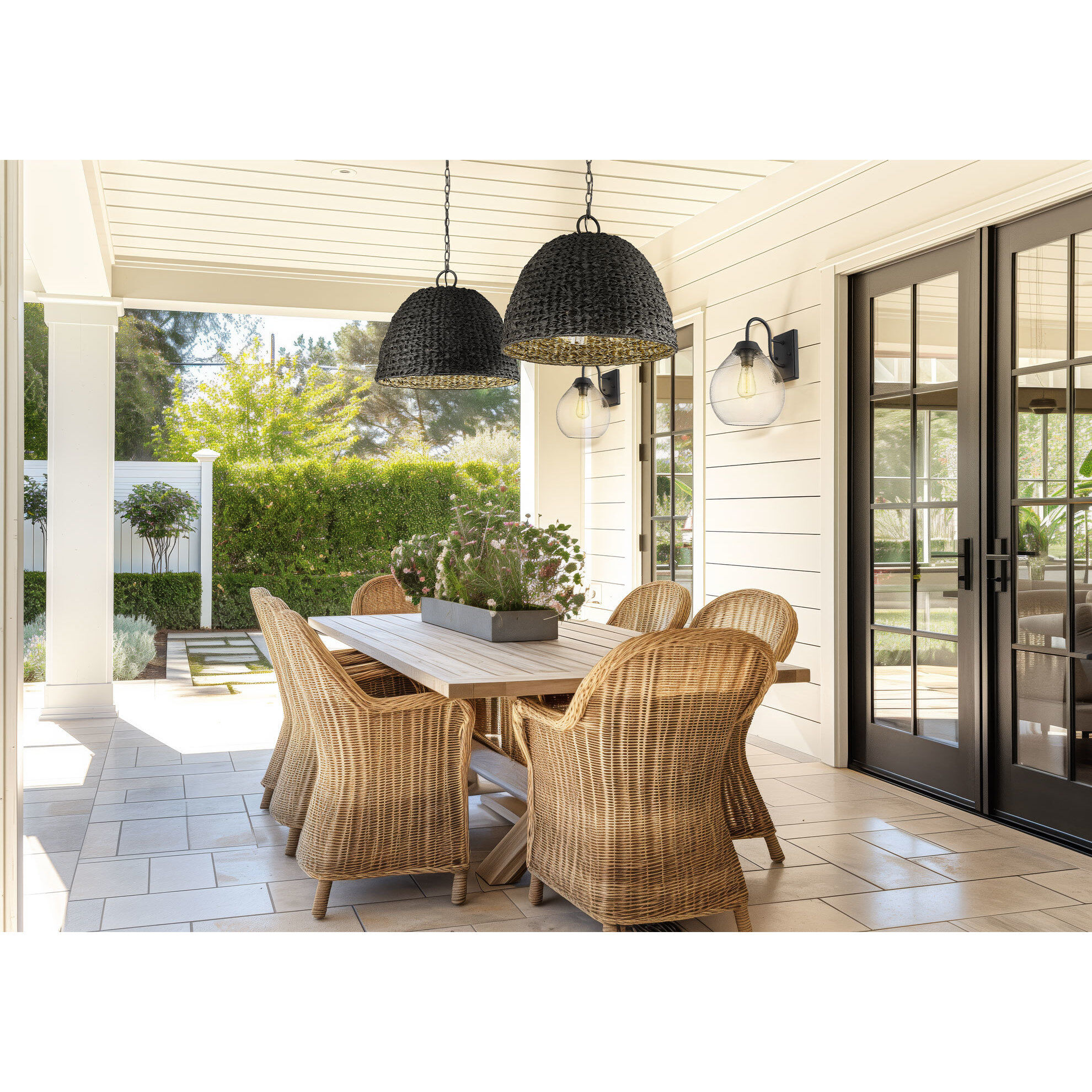 Ariella 1 Light 14.75 inch Natural Black Outdoor Wall