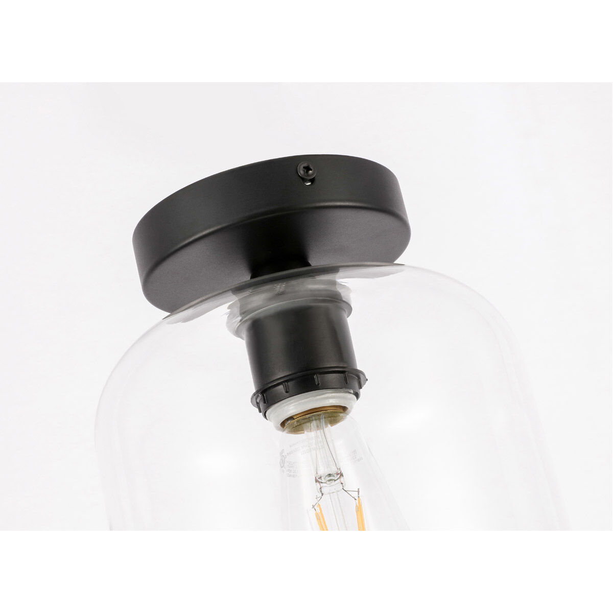 Collier 1 Light 7 inch Black Flush Mount Ceiling Light