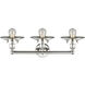 Edison 3 Light 26 inch Polished Nickel Bath Vanity Light Wall Light