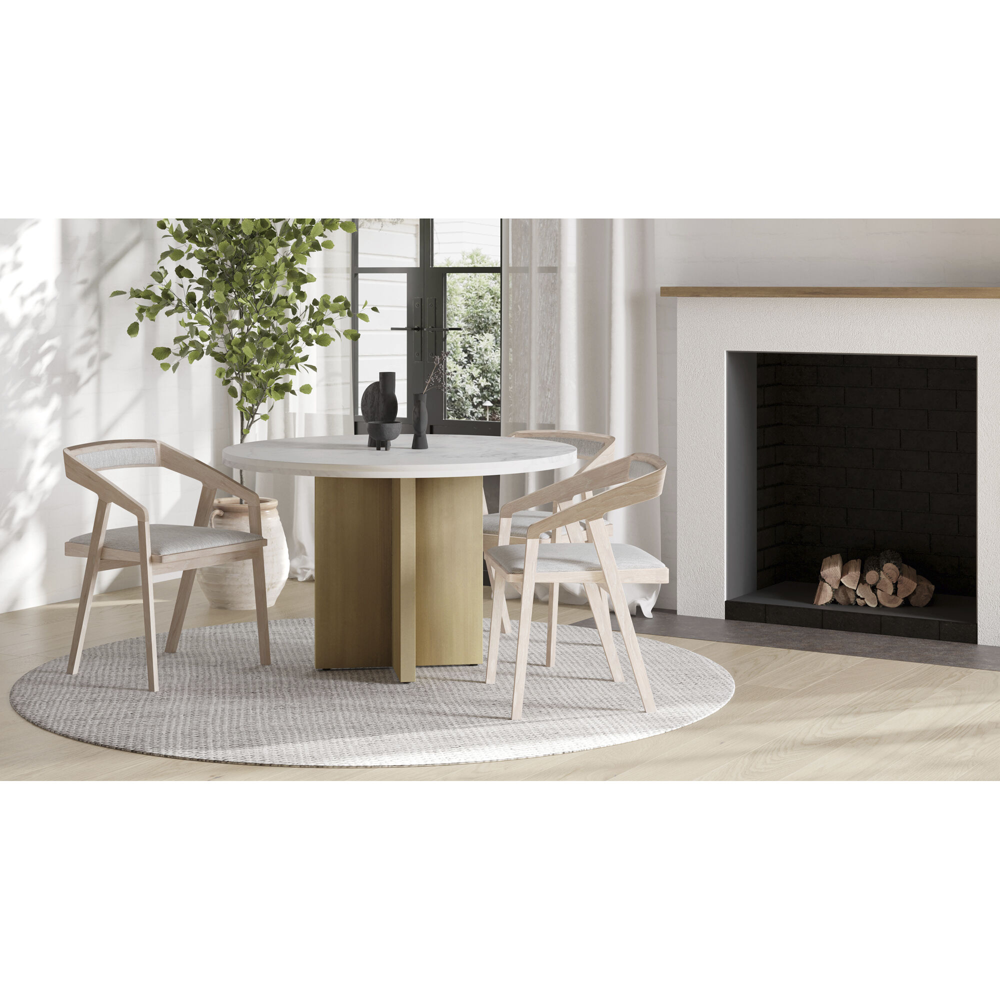 Graze 48 X 48 inch White Dining Table