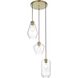 Gene 3 Light 17 inch Satin Gold Pendant Ceiling Light