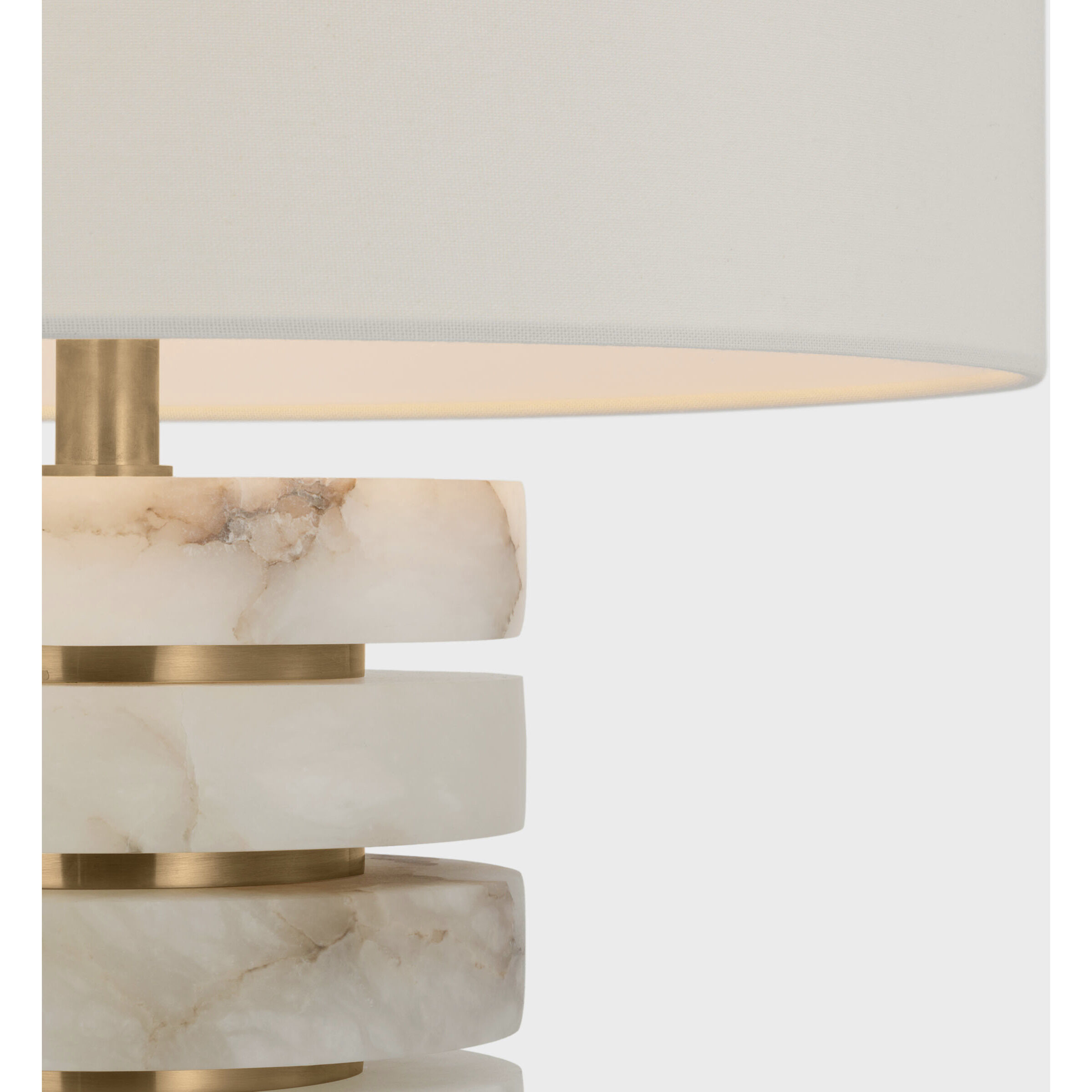 Windsor Smith Diski 23.5 inch 15.00 watt Alabaster and Hand-Rubbed Antique Brass Table Lamp Portable Light, Medium