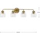 Quillan 4 Light 33.62 inch Gold Ombre Bathroom Vanity Light Wall Light