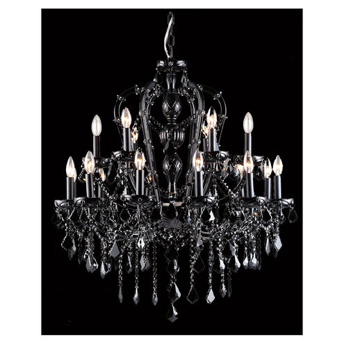 Onyx Ln. 18 Light 34 inch Black Crystal Hanging Chandelier Ceiling Light