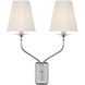 Amber Lewis Knox LED 15.25 inch Polished Nickel Double Sconce Wall Light