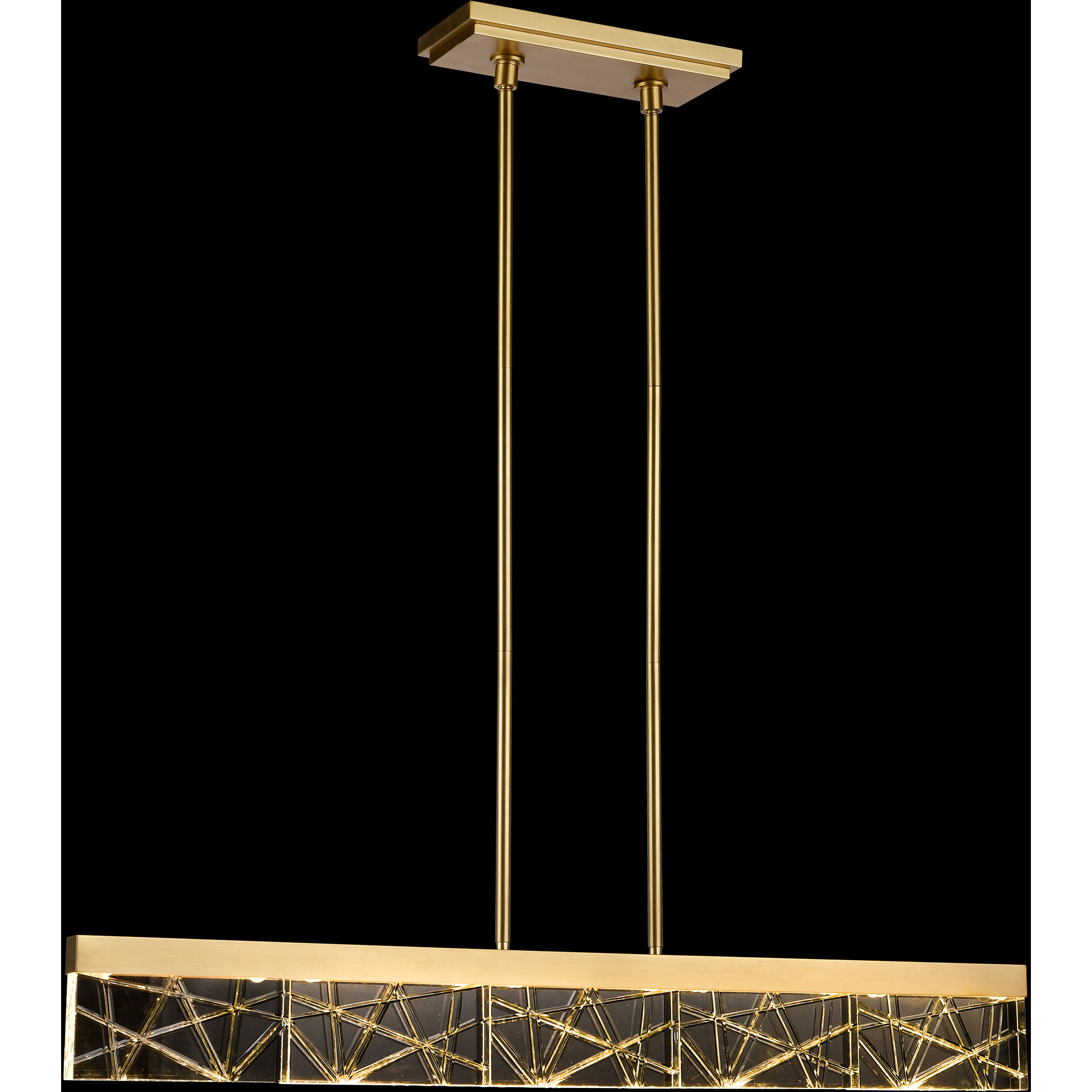 Lucus 1 Light 43.25 inch Aged Brass Linear Pendant Ceiling Light