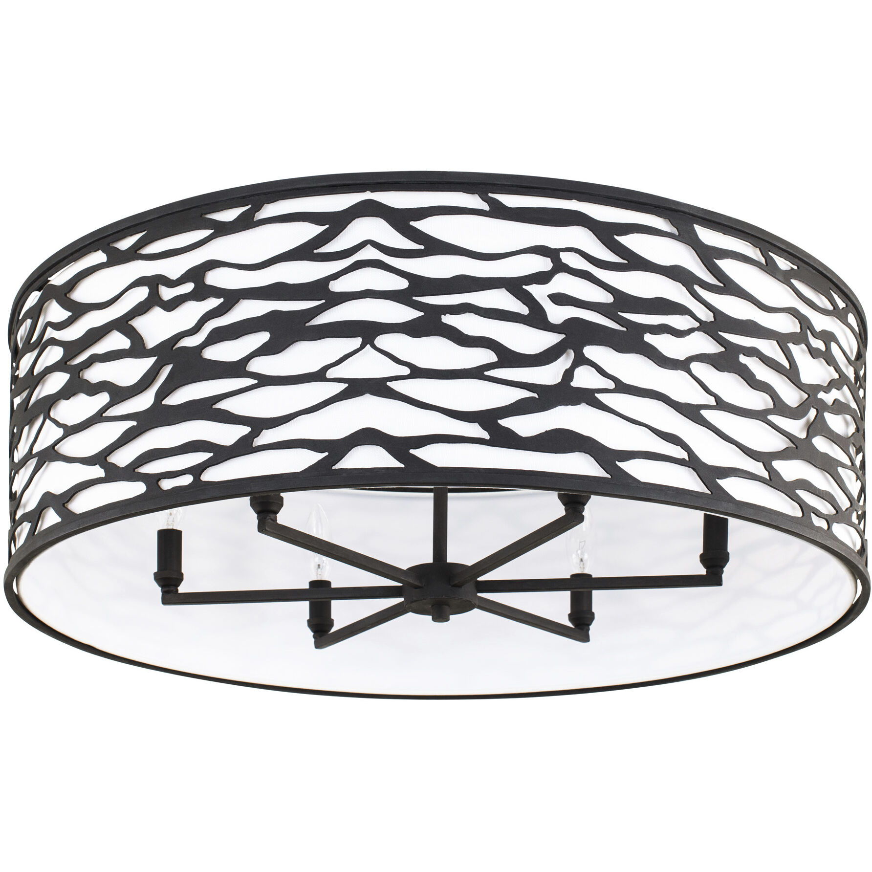 Kato 6 Light 30 inch Carbon Black Semi-Flush Ceiling Light
