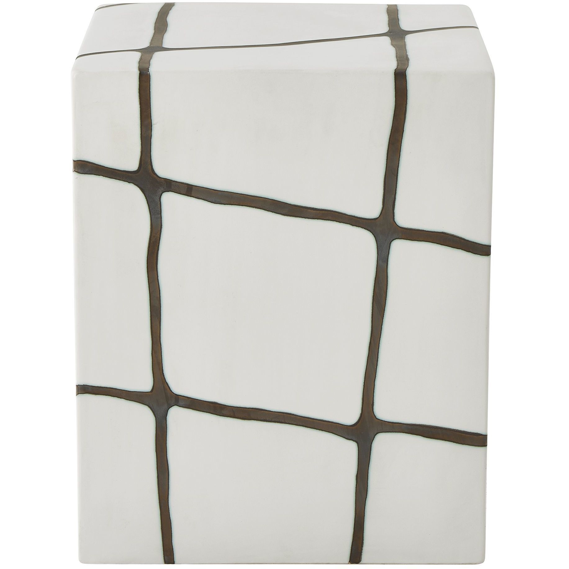 Rocklyn 16.25 inch Bronze and White Garden Stool