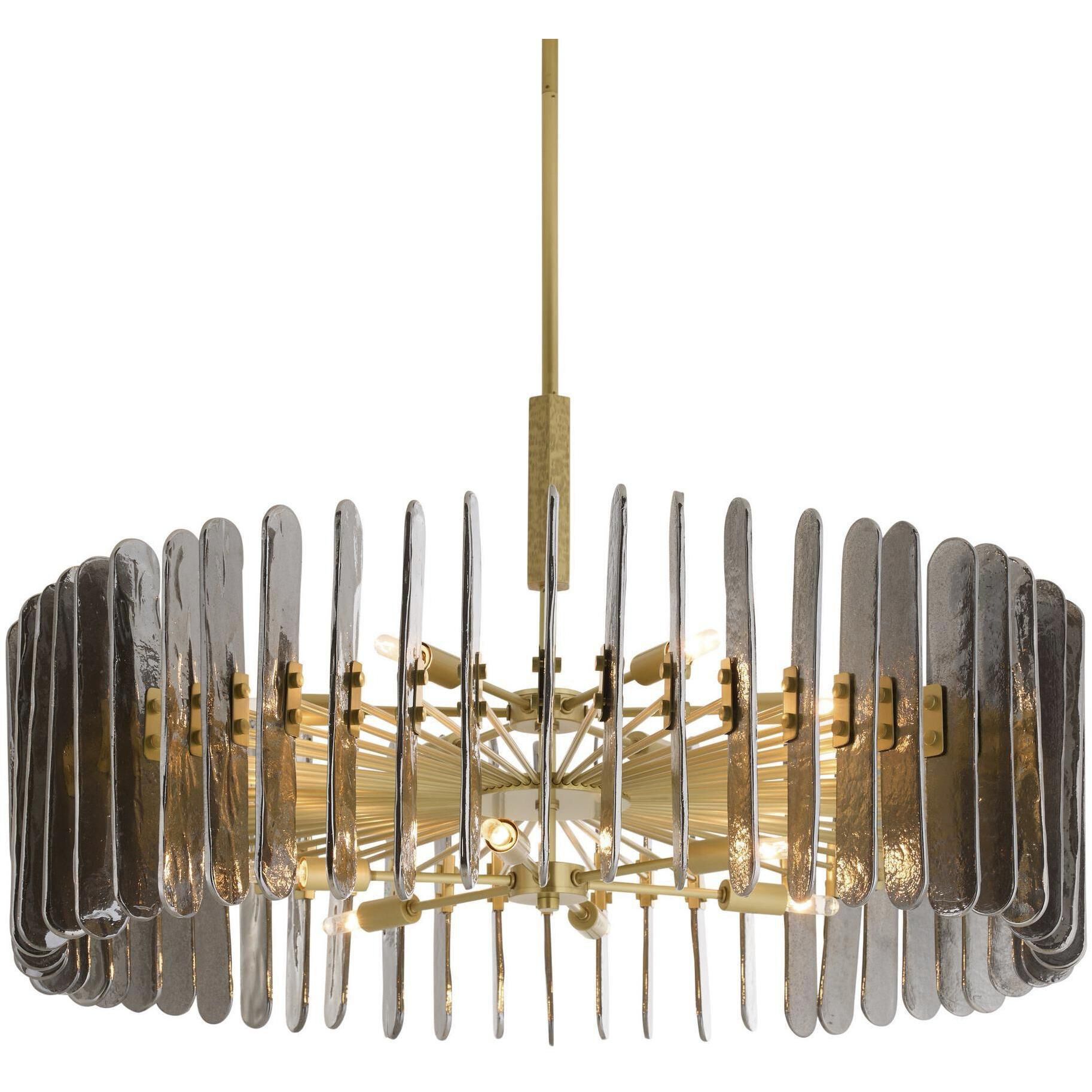 Klaus 12 Light 38 inch Antique Brass Chandelier Ceiling Light, Large