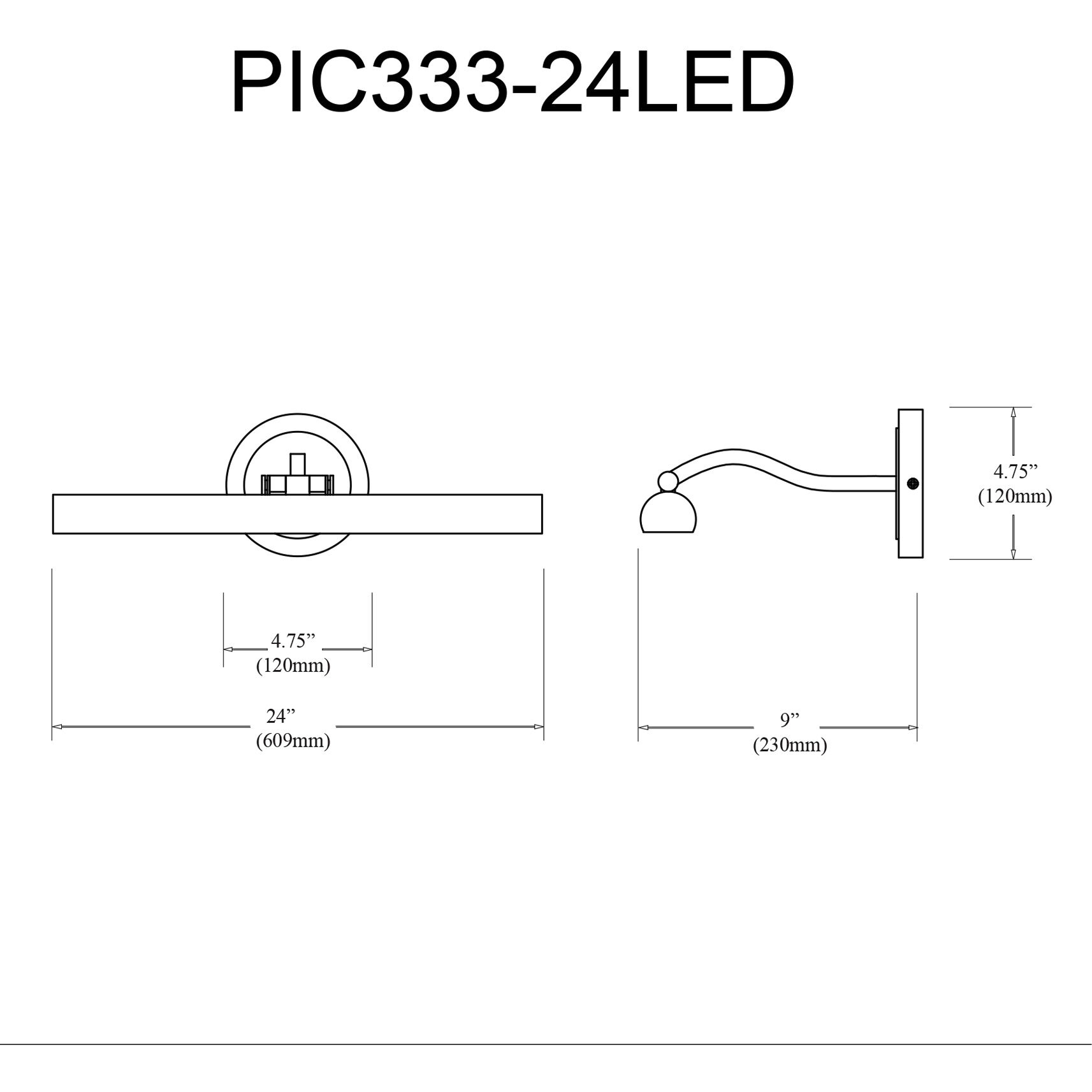 Reina 30 watt 24 inch Satin Chrome Picture Light Wall Light