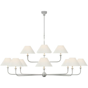 Thomas O'Brien Piaf LED 72 inch Plaster White Two Tier Chandelier Ceiling Light, Oversized
