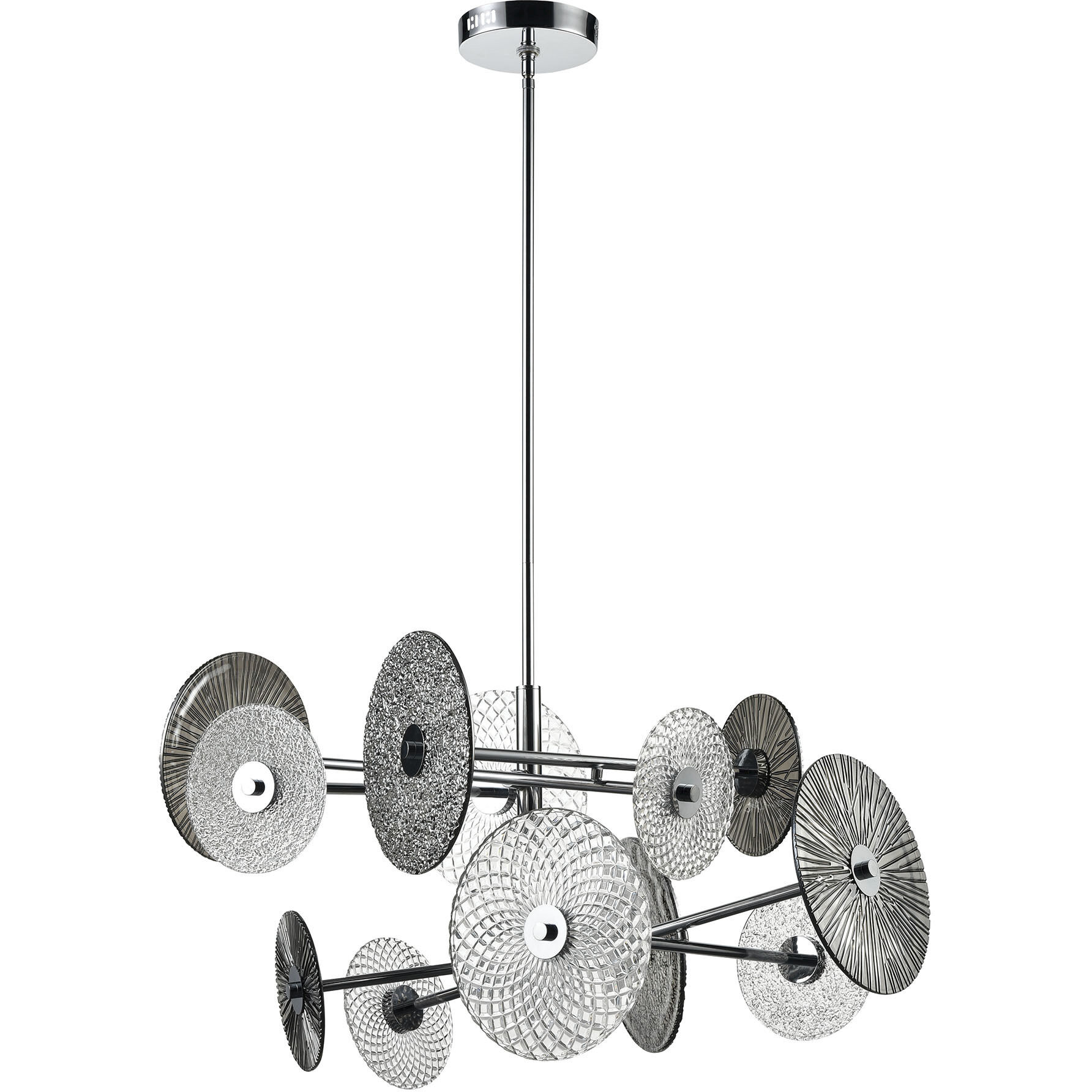 Dream Catcher LED 37 inch Chrome with Smoke and Clear Chandelier Ceiling Light