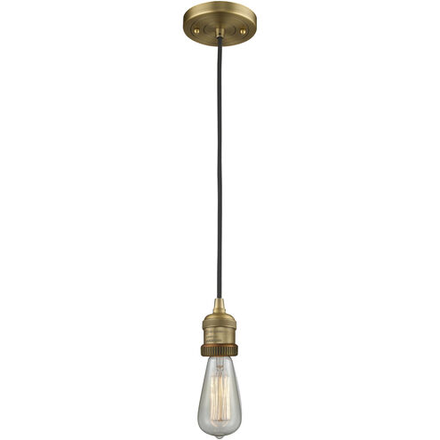 Franklin Restoration Bare Bulb LED 2 inch Brushed Brass Mini Pendant Ceiling Light